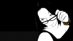 Black glasses woman