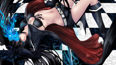 Black gloves parted lips