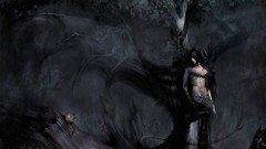 Black Gothic wings horns forests demons artwork