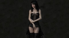 Black Gothic woman dress 3d woman