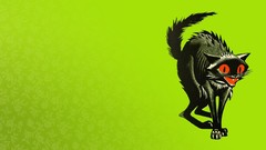 Black Green cats Lucky Black Cat