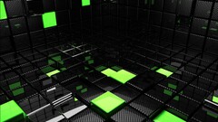 black Green cgi render digital art 3d 3D Blocks 3D Abstract