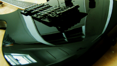 Black guitar reflections gitarre
