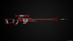 Black Guns Typography sniper minimalistic