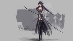 Black hair Katana long