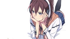 Black headphones white background