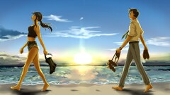 black lagoon Revy Okajima Rokuro anime boys anime girls outdoors