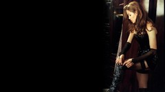 Black latex Angelina Jolie stockings