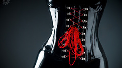 Black latex corset