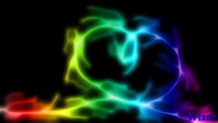 Black love light smoke black background Hearts colors many 
