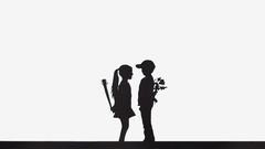 Black love white silhouette female and male