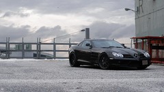 Black McLaren barbed wire fences Mercedes-Benz slr mclaren 