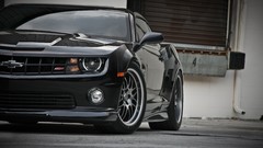 Black muscle cars chevrolet camaro ss