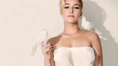 Black nail polish woman