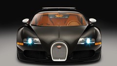 Black orange cars Bugatti front racing