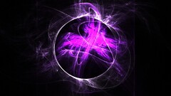 black purple circle abstract neon digital art Digital Glowing
