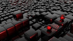 Black red balls cubes abstract 3d futuristic