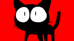 Black red cats FLCL