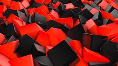 Black red cubes abstract 3d 3D view