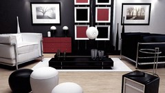 Black red design abstract interior digital art