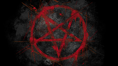Black red pentagram