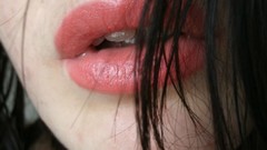 Black red white lips