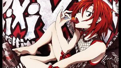 Black red white punk Anime anime girls pixiv