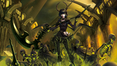 black rock shooter Anime anime girls Dead Master skeleton scythe