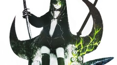 black rock shooter anime girls sword glasses Anime dark hair