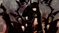 black rock shooter Black Gold Saw anime girls dark Anime horns