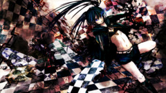 black rock shooter kuroi mato anime girls Anime bra belly pants