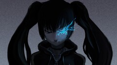 black rock shooter kuroi mato anime girls Anime cyan dark hair