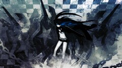 black rock shooter kuroi mato anime girls Anime dark hair chains