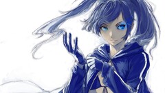 black rock shooter kuroi mato anime girls blue hair gloves Anime
