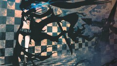 black rock shooter kuroi mato anime girls sword blue eyes Anime