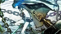 black rock shooter kuroi mato chains Anime anime girls blue hair