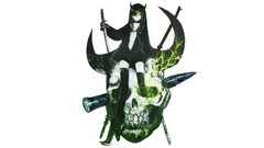 Black rock shooter Simple Background Black Devil Girl