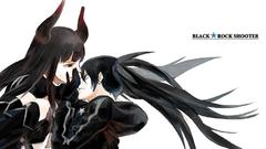 Black rock shooter Simple Background Black Gold Saw