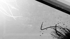 Black simple black and white white abstract