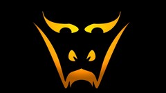 Black simple Dragons black background faces