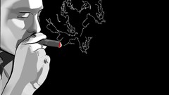 Black smoke black background white background Cigarettes 