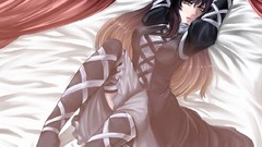 Black stockings hands behind