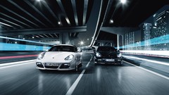 Black streets white Porsche