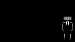 Black suit barcode Anonymous minimalistic