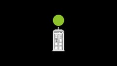 Black tardis minimalistic