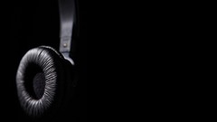 Black Techno headphones DJ black background artistic