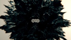 Black text abstract depth of field