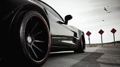 Black tuning cars Chevrolet vehicles scenic low-angle shot 