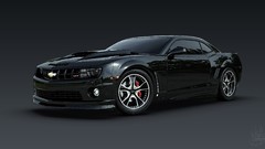 Black tuning cars evil Chevrolet Camaro renders