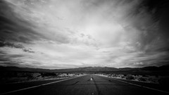 Black white asphalt roads